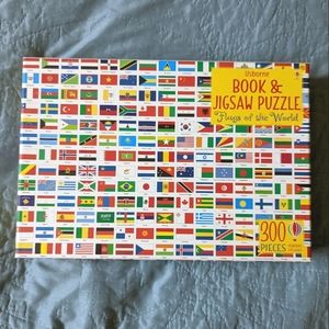 Flags of the World Jigsaw Puzzle & Coloring Book Usborne